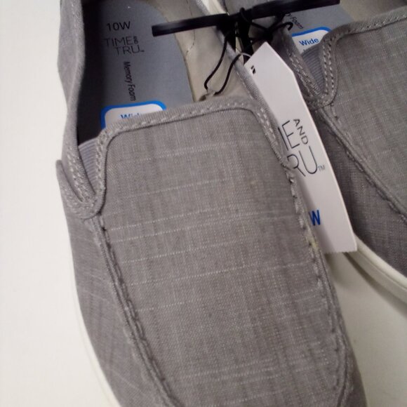 Time And Tru Moc Toe Surf Sneakers Women 10W 10 Wide Slide On Gray - Picture 4 of 14